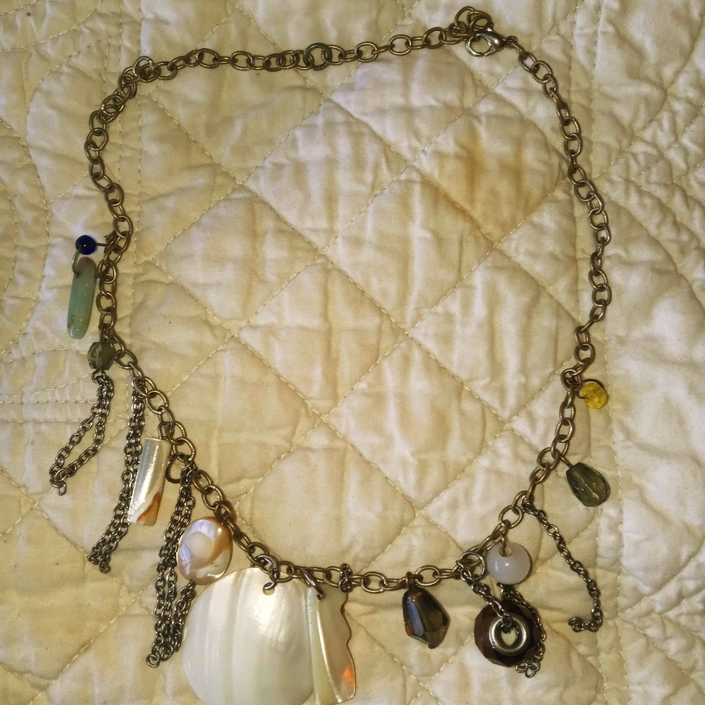 Handmade jade and stone necklace